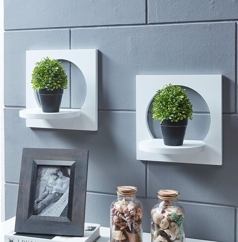 Danya B. مجموعة من 2 رفوف صورة ظلية - أبيض in Kuwait