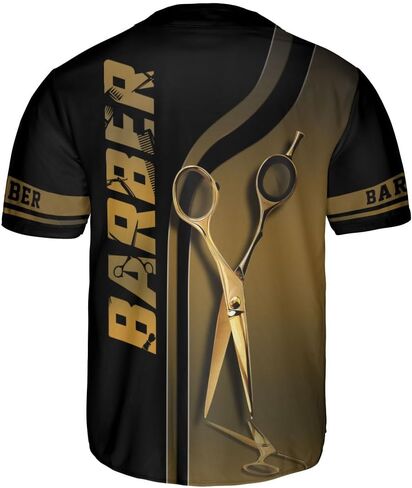 Barber Shop Baseball Jersey, Hairdresser Barber Shirts Hairstylist Shirt Gift Barbershop Scissors for Him Men Women in Saudi Arabia