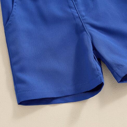 Toddler Boys 4th of July Outfit Short Sleeve Lapel Star Stripe Print Button Shirt Shorts Sets Summer Gentleman Suit in Kuwait