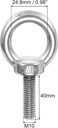 PATIKIL M8 x 13mm Lifting Shoulder Eye Bolt, 6Pcs 304 Stainless Steel Lifting Ring Threaded Eyebolt with Nuts Washers for Hanging Hammocks Articles in Saudi Arabia