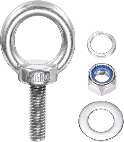 PATIKIL M8 x 13mm Lifting Shoulder Eye Bolt, 6Pcs 304 Stainless Steel Lifting Ring Threaded Eyebolt with Nuts Washers for Hanging Hammocks Articles in Saudi Arabia