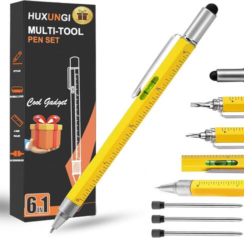 Gifts for Men,6 in 1 Multitool Pen with Level Ruler,Dad Gifts Father Day Gifts from Son Daughter, Personalized Pen Gifts for Dad,Women,Husband,Teen,Birthday Gifts Cool Gadgets for Men Women in Saudi Arabia