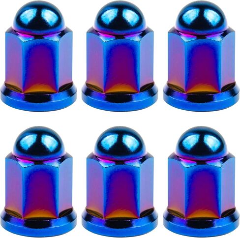 Titanium M6 M8 M10 Dome Head Acorn Nuts for Bicycle Motorcycle Exhaust Pipe Car Pack of 6 (M8, Black) in Saudi Arabia