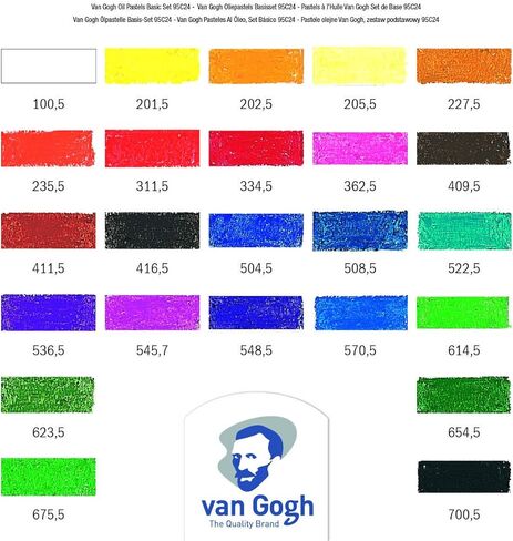 قلم فان جوخ الزيتي، عصا كاملة مستديرة، مجموعة مكونة من 12 قطعة in Kuwait