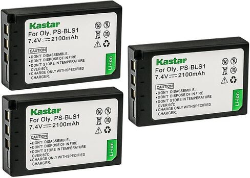 Kastar BLS1 Battery 3-Pack Replacement for Olympus BLS-1 PS-BLS1 Battery, BCS-1 PS-BCS1 Charger, E-400, E-410, E-420, E-450, E-600, E-620, E-P1, E-P2, E-P3, E-PL1, E-PL1s, E-PL3, E-PM1 Camera in Saudi Arabia