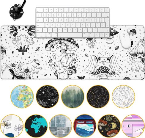 Gaming Mouse Pad,Blue World Map Desk Mat,31.5"X15.7" Large Desk Pad with Stitched Edge Non-Slip Base Keyboard Big Mouse Pad for Office Home Work Gaming in Saudi Arabia