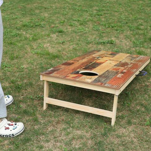 Cornhole Game Sets Cornhole Boards Regulation 4 x 2ft Wood Corn Hole Set Bean Bag Toss Game Portable for Indoor Outdoor Tailgate Beach Camping in Saudi Arabia