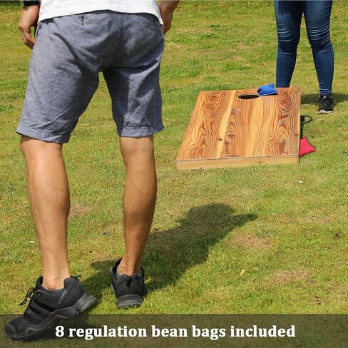 Cornhole Game Sets Cornhole Boards Regulation 4 x 2ft Wood Corn Hole Set Bean Bag Toss Game Portable for Indoor Outdoor Tailgate Beach Camping in Saudi Arabia