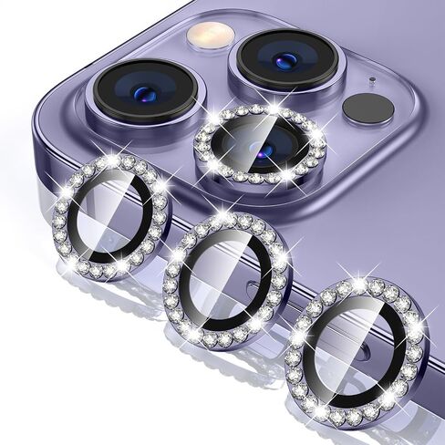 Tensea لهاتف iPhone 14 Pro/iPhone 14 Pro Max واقي عدسة الكاميرا، غطاء كاميرا من الزجاج المقوى 9H واقي شاشة معدني فردي لهاتف iPhone 14Pro 6.1 بوصة iPhone 14 ProMax 6.7 بوصة in Kuwait
