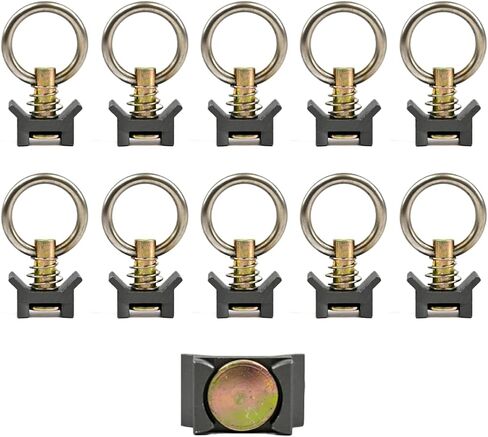 VanEssential Venture L-Track Spring Loaded حلقة ربط قابلة للتعديل - أسود - 4 قطع in Kuwait
