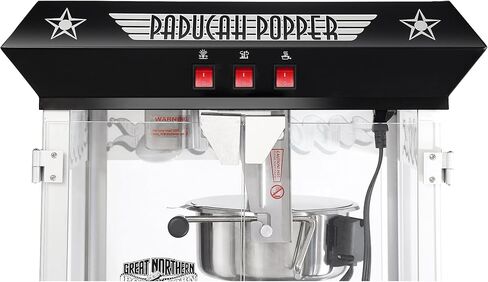 آلة الفشار باسادينا مع عربة - بوبر تصنع 3 جالون - غلاية 8 أونصة، درج الخادمات العجائز، صينية تدفئة ومغرفة من Great Northern Popcorn (أحمر) in Kuwait