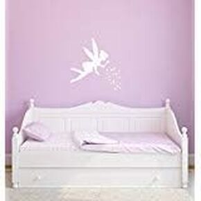 ملصق حائط خرافي - لتزيين غرفة النوم، أو الحضانة، أو غرفة اللعب لأميرتك الصغيرة، مقاس 12 × 12 بوصة، أبيض، يتضمن ملصقات غبار بيكسي السحرية in Kuwait