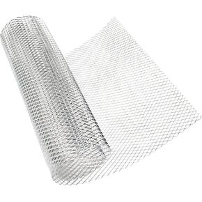 40 x 13 inch Car Grill Mesh Sheet, Black Painted Aluminum Alloy Multifunctional Grille Mesh Roll, 4 x 8 mm Rhombic-Shape Grids