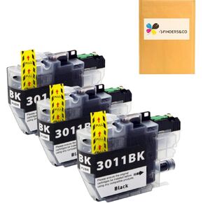 F FINDERS&CO LC3011BK Compatible Ink Cartridge Replacement for Brother LC3011 Black for Brother MFC-J491DW J497DW J690DW J895DW Printer, 3 Pack