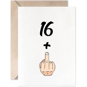 Funny 17th Birthday Card, 16+1 Girl Or Boy Sweet 17 Years Old Birthday Gift Joke Card