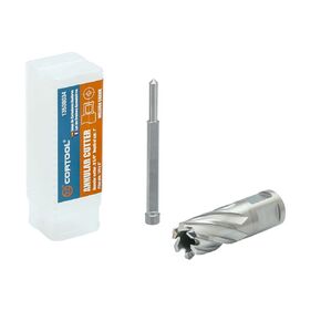 Annular Cutters 1/2 Cutting Diameter 3/4 Inch Weldon Shank Two-Flat, 1 Cutting Depth Inch HSS M2 Slugger Bits for Mag Drill Press with Pilot Pin
