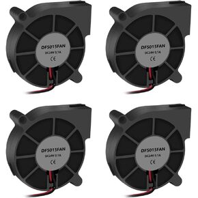 UMLIFE 4PCS 50mm 5015 Blower Fan 12V Fans Blower Turbine Turbo Dual Ball Bearing, 1000mm/39in Cable Brushless Cooling 50mmx15mm 2PIN for 3D Printer Hotend Extruder