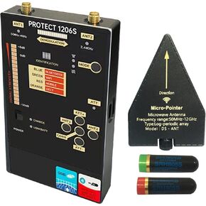 Upgraded Protect 1206S High Sensitivity Bug Detector Hidden Devices Camera Finder Professional Grade Light Sound Shock