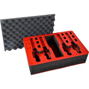 Pistol & Magazine Storage Foam Insert for Apache 4800 Case - 2 Piece Set - Pre-Cut Military Grade Polyethylene Base and Protective Lid Liner (Case Not Included)