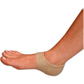 Heel Hugger and Stabilizer with Cooling Gel and Compression Therapy Relief for Heel Pain, Foot Pain, Heel Spurs, Plantar Fasciitis, Nude, Patented
