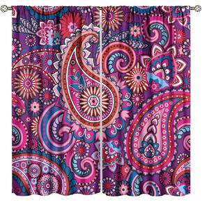 Mandala Blackout Curtain Ombre Colors Window Eastern Mandala Design Darkening Drapes Rod Pocket Cafe Living Room Dining Room Kitchen Bedroom 2 Panels 42x54 in