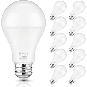 A21 LED Light Bulbs, 150 Watt Equivalent LED Bulb, Daylight White 5000K, 2600LM, E26 Base, Non-Dimmable, 19W Bright White LED Bulb, 4-Pack