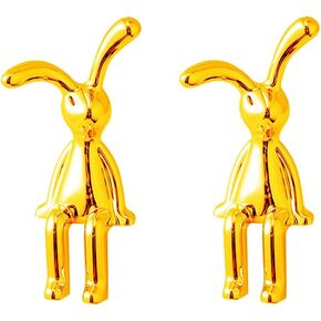 Modern Golden and Silver Decor Rabbit - Versatile Decoration for Home, Kitchen, Office, Shelf, Table, Dresser, and More (Gold 2 pcs)
