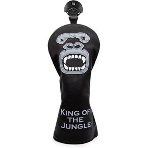 Golf Club Headcover for Drivers, Fairway Woods, Hybrids Gorilla Funny Style Premium Leather Golf Headcovers Set with Interchangeable No. Tags