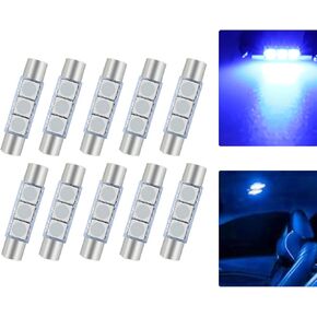 Pack-10 28MM LED Car Reading Light, Super Bright Vehicle Roof Light Replacement, Universal 180 Degree Automotive Makeup Light Accessories for Truck SUV Car (White Light)