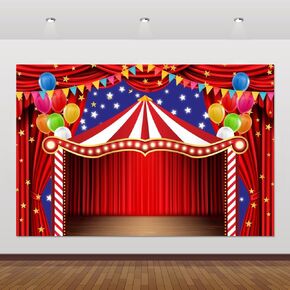 Chloroplastid Circus Carnival Backdrop 10x8ft Carnival Theme Party Decorations Circus Trunk Or Treat Decor Banner Newborn Baby Shower Birthday Photography Background Photoshoot Photo Booth