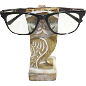 Wooden Sunglasses Holder, Owl Shaped Eyewear Retainer, Optical Glass Accessories, Bird Shaped Home Office Desk Decor (Walnut) (Walnut)