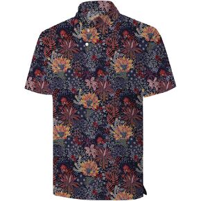 Men's Funny Golf Shirts Hawaiian Polo-Shirt Short Sleeve Moisture Wicking Summer Clothes Dry Fit Performance