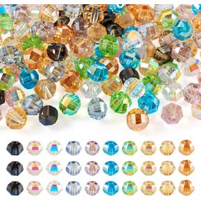 Craftdady 100Pcs Faceted Rondelle Glass Beads 6-8mm Clear Crystal Beads Loose Round Spacer Beads for DIY Crafts Earrings Bracelets Jewelry Making Supplies Wind Chimes