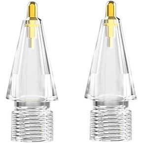 Replacement Tips for Apple Pencil 1st/2nd Generation,2 Pack Upgraded Longer Fine Point High Sensitive Pen Like iPencil Nib, Wear-Free Noiseless Precise Control Stylus Tip for iPad Pencil (White)