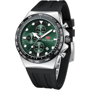 MINI FOCUS Men Watches Business Casual Wrist Watch (Chronograph/Waterproof/Luminous/Calendar) Silicon Band Fashion Watches for Men…