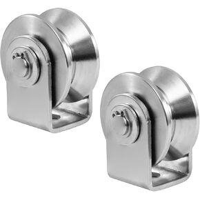 2 حزمة من الفولاذ المقاوم للصدأ 2 بوصة على شكل حرف V عجلة الأخدود، كتلة بكرة شديدة التحمل عجلة واحدة كتلة تحمل مزدوج للتعامل مع المواد وتحريك صالة الألعاب الرياضية in Kuwait