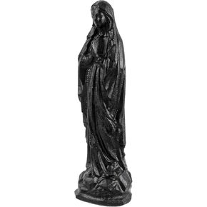 mookaitedecor Black Obsidian Crystal Praying Blessed Virgin Mary Statue, Decorative Blessed Mother Figurine Stone for Religious and Home Decor