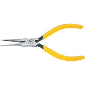 Klein Tools D318-51/2C Linemans Pliers, Needle Nose Side Cutters, Spring Loaded, 5-Inch with Knurled Jaw