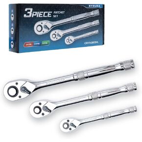 1/2-Inch Drive Ratchet Wrench,Standard Socket Wrench,72-Tooth Quick Release,Reversible Ratcheting Feature with Metal Handle