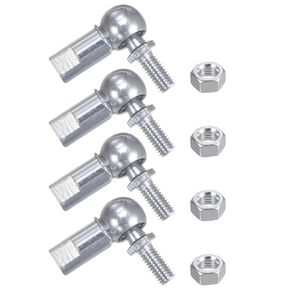 uxcell 4pcs CS10 M6 Angle Ball Joint, M6x1.0 Right Hand Male and Left Hand Female Thread, A3-Steel Self-lubricating Ball Socket End Fitting