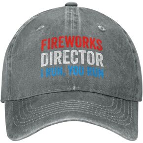 Fireworks Director I Run You Run 4th of July Hat Fashion Caps Adjustable Strap for Men Women