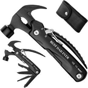 Gifts for Fathers Day Men from Daughter Son Kids, Unique Birthday Gift Ideas for Dad Grandpa Husband Him, Cool Gadgets Presents for Dad, All in One Multitool Hammer Survival Kit (Best Dad Ever)