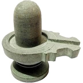 athizay Stone Shivling Statue 4 cm Shiv Linga Made in Banaras Office Puja Room Religious god Idol Shiva Lingam Available in Black and Grey Color (4 CM)