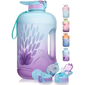 TOBA 1 Gallon Water Bottle -128 oz Motivational, BPA Free Water Jug Large Sports, Leakproof Drinking Bottle Women/Men for Fitness Gym Outdoor Activity