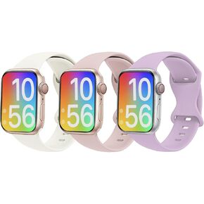 NewJourney for Kids Apple Watch Band (3 Pack), Waterproof Soft Silicone Sport Strap, Boys Girls Kids Apple Watch Bands Compatible with iWatch Series 9/8/7/6/5/4/3/2/1/SE 38/40/41mm & 42/44/45mm