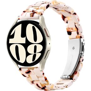 20mm Resin Band Compatible with Galaxy Watch Watch 6/5 40mm 44mm/Galaxy Watch 4 40mm 44mm /Active 2 40mm 44mm/Galaxy Watch 3 41mm band/Garmin Vivoactive 3 Band for Women and Men (Black Flower)