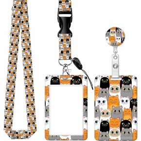 ID Badge Holder with Lanyard - Fashionable ID Card Holders with Retractable Lanyards - Soft Fiber Metal Clip Sturdy Buckle for Key Wallet - Work Nurse Teacher(Pink)
