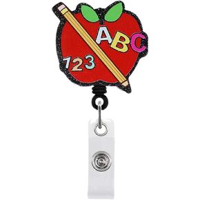 Retractable Glitter Badge Reel with Clip, ID Card Badge Holder Gift for Nurses Doctors Pharmacy Worker Nursing Student Healthcare Social Worker (Medicine Bottle)