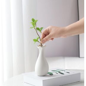 Snowflake Glazed Ceramic Vase for Decor, White Vases for Flowers, Japanese Style Ceramic Vase for Centerpieces Entryway Shelf Living Room Table Decor. (Small Waist)