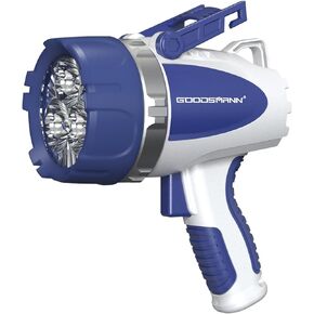 GOODSMANN Rechargeable Spotlight LED Portable Handheld Searchlight 6000 Lumen IP67 Waterproof Marine Spot Light for Hiking Boating Hunting Camping Hiking with EVA Carrying Case and Red Filter Lens
